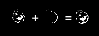 Depicts the combining of two bit masks to provide a final mask that provides us with only pixels in the red hue space